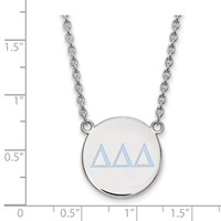 Sterling Silver Rhodium-plated LogoArt Delta Delta Delta Sorority Greek Letters Large Color Enamel Pendant Necklace, 18" view 2