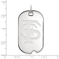 Sterling Silver Rhodium-plated LogoArt Florida State University F-s Large Dog Tag Pendant view 2