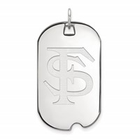 Sterling Silver Rhodium-plated LogoArt Florida State University F-s Large Dog Tag Pendant view 1
