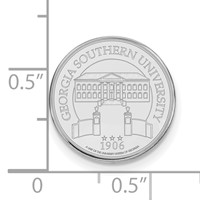 Sterling Silver Rhodium-plated LogoArt Georgia Southern University Crest Lapel Pin view 3