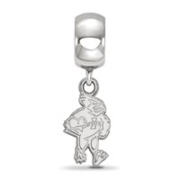 Sterling Silver Rhodium-plated LogoArt Iowa State University Cardinal Small Dangle Bead Charm view 2