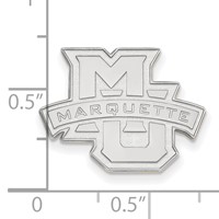 Sterling Silver Rhodium-plated LogoArt Marquette University Lapel Pin view 3