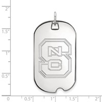 Sterling Silver Rhodium-plated LogoArt North Carolina State University N-c-s Large Dog Tag Pendant view 2