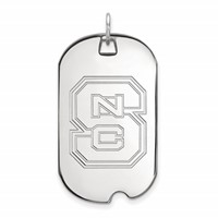Sterling Silver Rhodium-plated LogoArt North Carolina State University N-c-s Large Dog Tag Pendant view 1