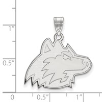 Sterling Silver Rhodium-plated LogoArt Northern Illinois University Huskie Large Pendant view 2