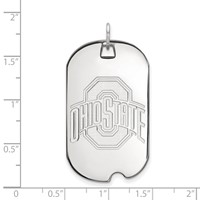 Sterling Silver Rhodium-plated LogoArt the Ohio State University Large Dog Tag Pendant view 2