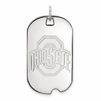 Sterling Silver Rhodium-plated LogoArt the Ohio State University Large Dog Tag Pendant view 1