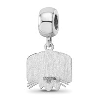 Sterling Silver Rhodium-plated LogoArt Ohio University Small Dangle Bead Charm view 5