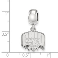 Sterling Silver Rhodium-plated LogoArt Ohio University Small Dangle Bead Charm view 4