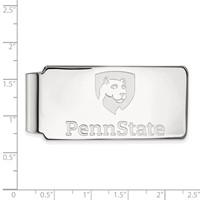 Sterling Silver Rhodium-plated LogoArt Penn State University Money Clip view 2