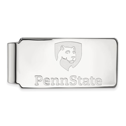 Sterling Silver Rhodium-plated LogoArt Penn State University Money Clip