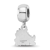 Sterling Silver Rhodium-plated LogoArt Texas Christian University Horned Frog Extra Small Dangle Bead Charm view 5