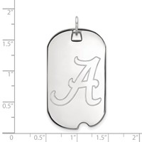 Sterling Silver Rhodium-plated LogoArt University of Alabama Large Dog Tag Pendant view 2