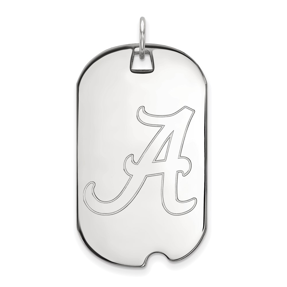Sterling Silver Rhodium-plated LogoArt University of Alabama Large Dog Tag Pendant