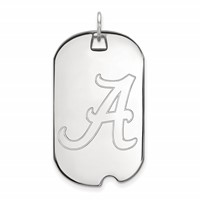 Sterling Silver Rhodium-plated LogoArt University of Alabama Large Dog Tag Pendant view 1