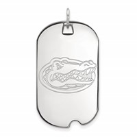 Sterling Silver Rhodium-plated LogoArt University of Florida Gator Large Dog Tag Pendant view 1