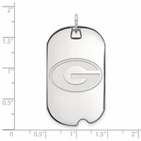 Sterling Silver Rhodium-plated LogoArt University of Georgia Letter G Large Dog Tag Pendant view 2