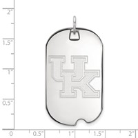 Sterling Silver Rhodium-plated LogoArt University of Kentucky U-k Large Dog Tag Pendant view 2