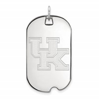 Sterling Silver Rhodium-plated LogoArt University of Kentucky U-k Large Dog Tag Pendant view 1
