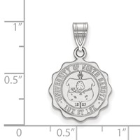 Sterling Silver Rhodium-plated LogoArt University of North Dakota Medium Crest Pendant view 2