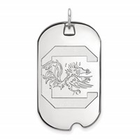 Sterling Silver Rhodium-plated LogoArt University of South Carolina Large Dog Tag Pendant view 1