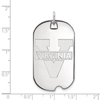 Sterling Silver Rhodium-plated LogoArt University of Virginia Large Dog Tag Pendant view 2