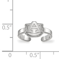 Sterling Silver Rhodium-plated LogoArt Auburn University Toe Ring view 5