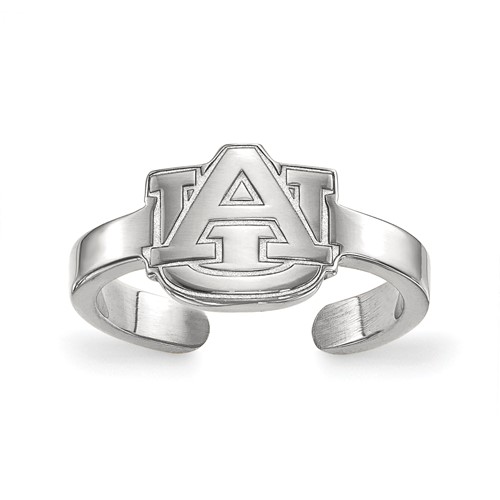 Sterling Silver Rhodium-plated LogoArt Auburn University Toe Ring