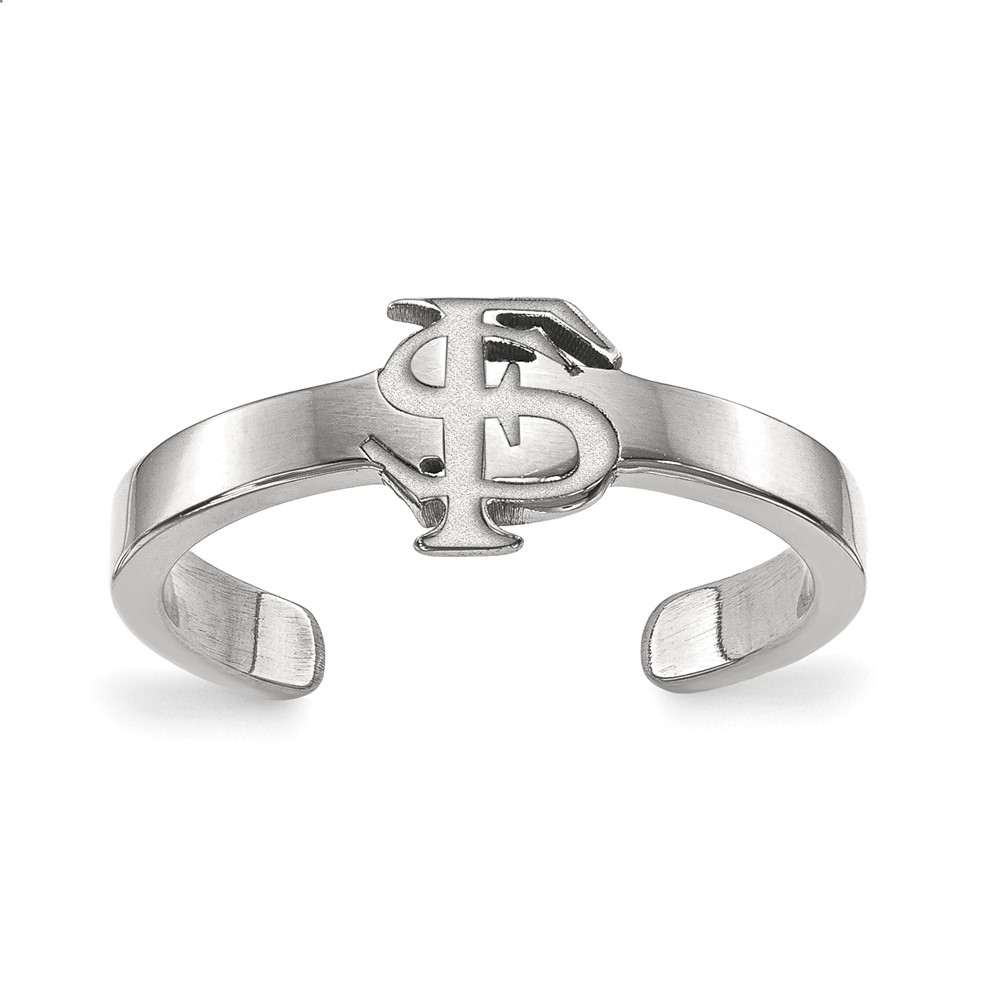 Sterling Silver Rhodium-plated LogoArt Florida State University F-s Toe Ring