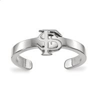 Sterling Silver Rhodium-plated LogoArt Florida State University F-s Toe Ring view 1