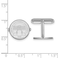 Sterling Silver Rhodium-plated LogoArt Georgia Southern University Crest Cuff Links view 2