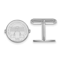Sterling Silver Rhodium-plated LogoArt Georgia Southern University Crest Cuff Links view 1