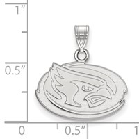 Sterling Silver Rhodium-plated LogoArt Iowa State University Cardinal Small Pendant view 2