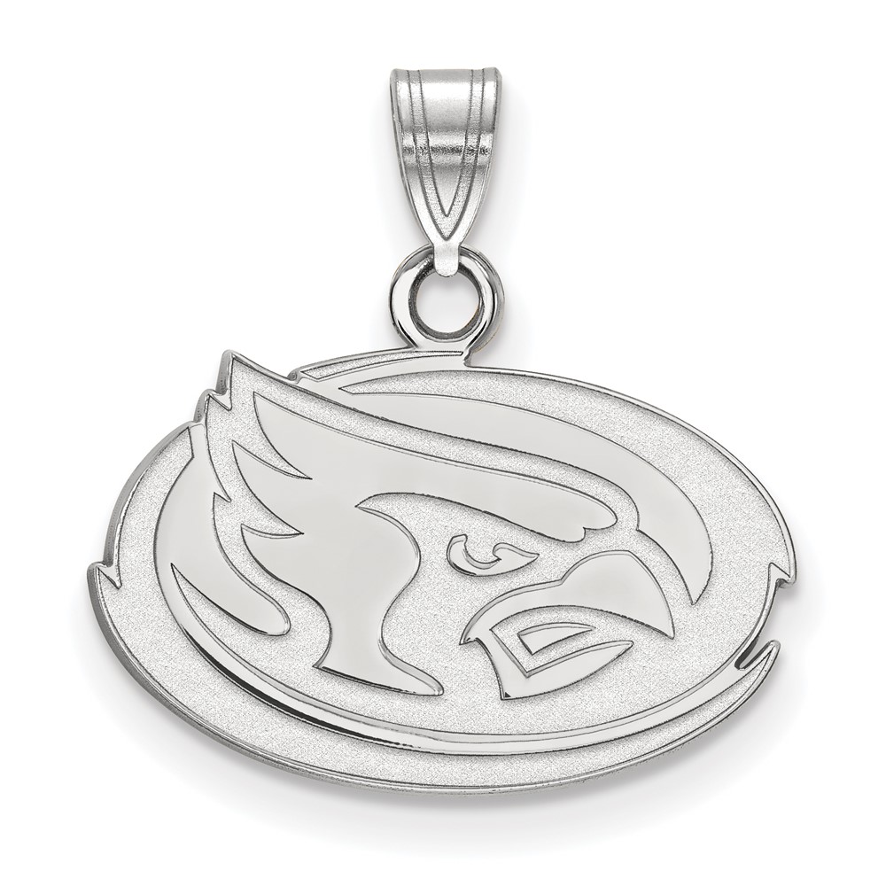 Sterling Silver Rhodium-plated LogoArt Iowa State University Cardinal Small Pendant