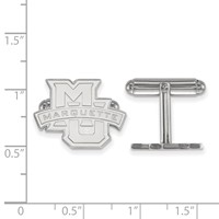 Sterling Silver Rhodium-plated LogoArt Marquette University Cuff Links view 2