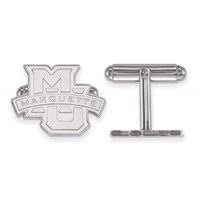 Sterling Silver Rhodium-plated LogoArt Marquette University Cuff Links view 1