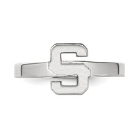 Sterling Silver Rhodium-plated LogoArt Michigan State University Letter S Toe Ring view 4