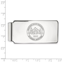 Sterling Silver Rhodium-plated LogoArt Montana State University Crest Money Clip view 2