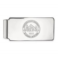 Sterling Silver Rhodium-plated LogoArt Montana State University Crest Money Clip view 1