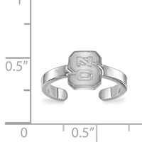 Sterling Silver Rhodium-plated LogoArt North Carolina State University N-c-s Toe Ring view 5