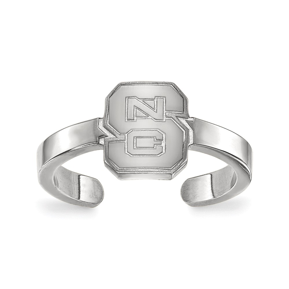 Sterling Silver Rhodium-plated LogoArt North Carolina State University N-c-s Toe Ring