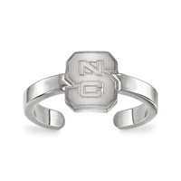 Sterling Silver Rhodium-plated LogoArt North Carolina State University N-c-s Toe Ring view 1