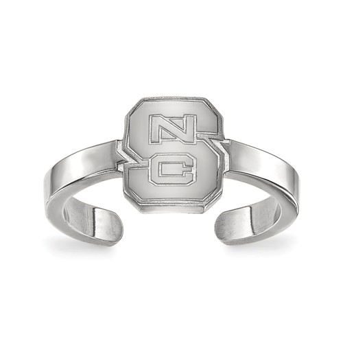 Sterling Silver Rhodium-plated LogoArt North Carolina State University N-c-s Toe Ring