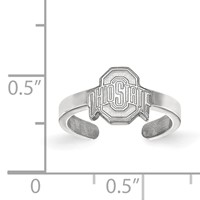 Sterling Silver Rhodium-plated LogoArt the Ohio State University Toe Ring view 5