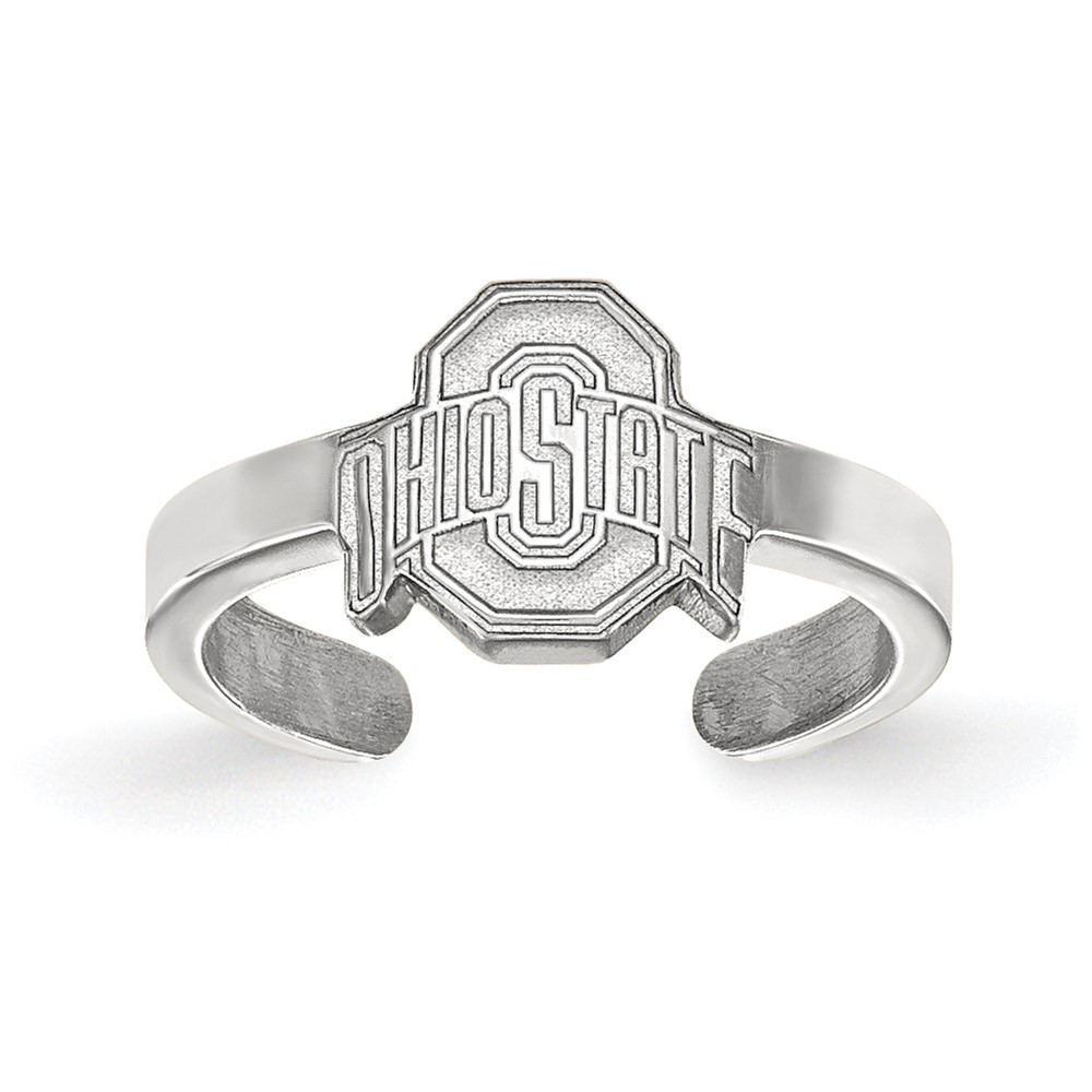 Sterling Silver Rhodium-plated LogoArt the Ohio State University Toe Ring