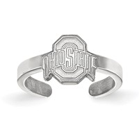 Sterling Silver Rhodium-plated LogoArt the Ohio State University Toe Ring view 1