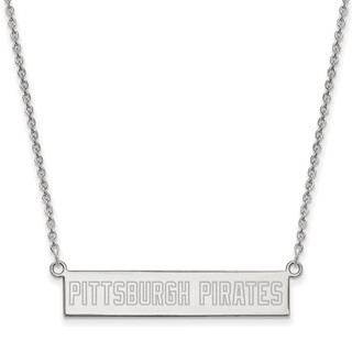 Sterling Silver Rhodium Plated Major League Baseball LogoArt Pittsburgh Pirates Bar Necklace
