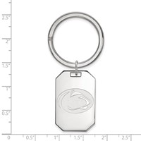 Sterling Silver Rhodium-plated LogoArt Penn State University Lion Key Ring view 2