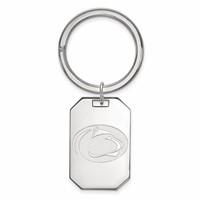 Sterling Silver Rhodium-plated LogoArt Penn State University Lion Key Ring view 1