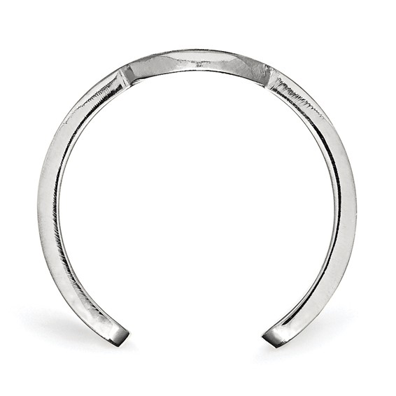 Sterling Silver Rhodium-plated MLB LogoArt Boston Red Sox Toe Ring